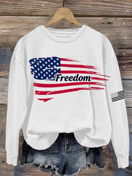 Charlie Kirk Freedom Sweatshirt American Flag R.I.P Charlie Kirk Clothing Gifts For Patriots