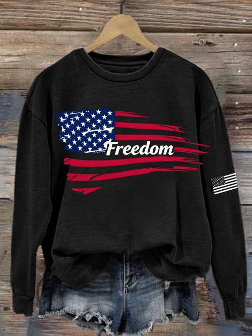 Charlie Kirk Freedom Sweatshirt American Flag R.I.P Charlie Kirk Clothing Gifts For Patriots