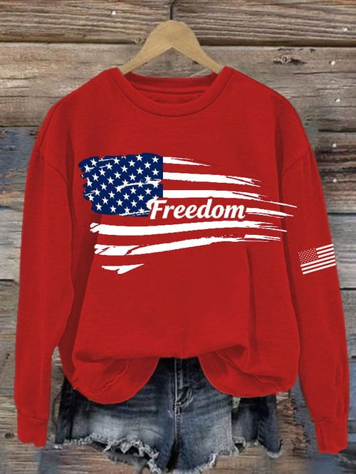 Charlie Kirk Freedom Sweatshirt American Flag R.I.P Charlie Kirk Clothing Gifts For Patriots