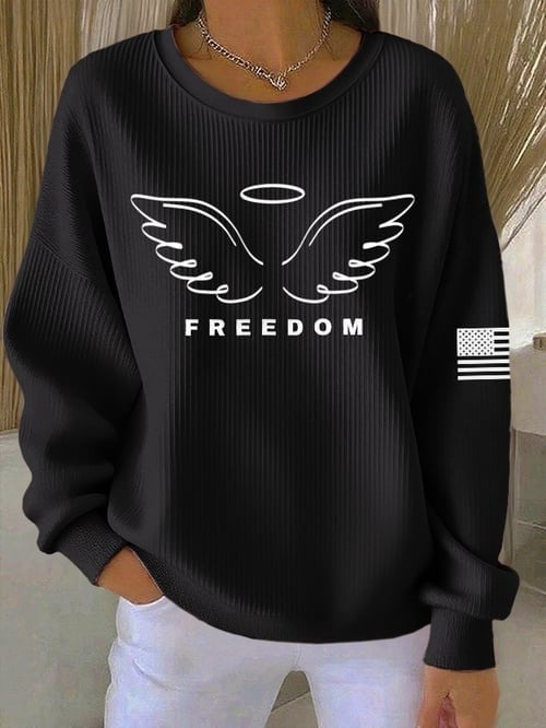 Charlie Kirk Freedom Sweatshirt Angel Wings Turning Point USA Merch Gift For Women