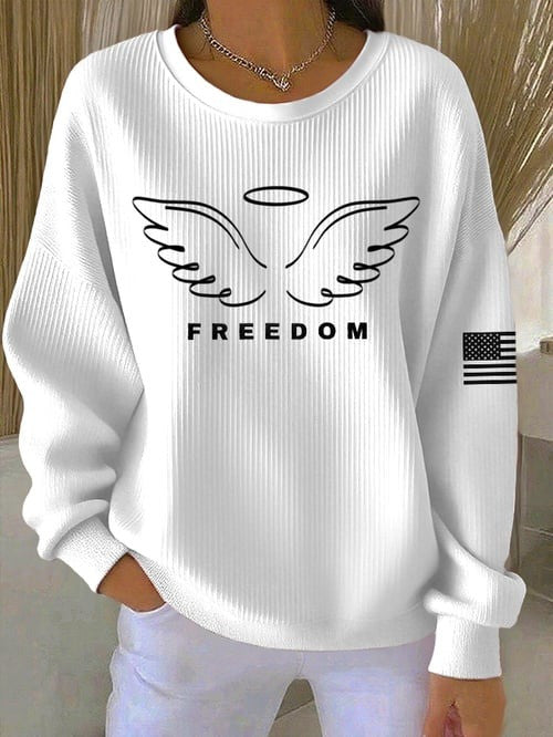 Charlie Kirk Freedom Sweatshirt Angel Wings Turning Point USA Merch Gift For Women