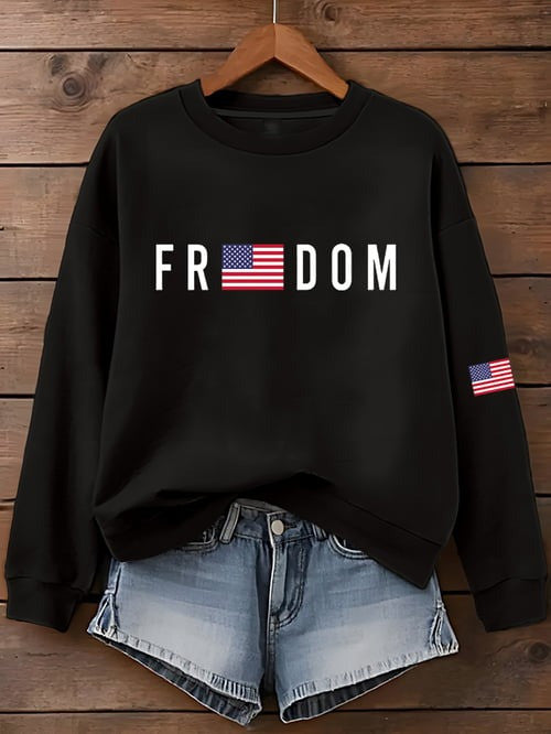 Charlie Kirk Freedom Sweatshirt American Flag Rest In Peace Charlie Kirk Apparel