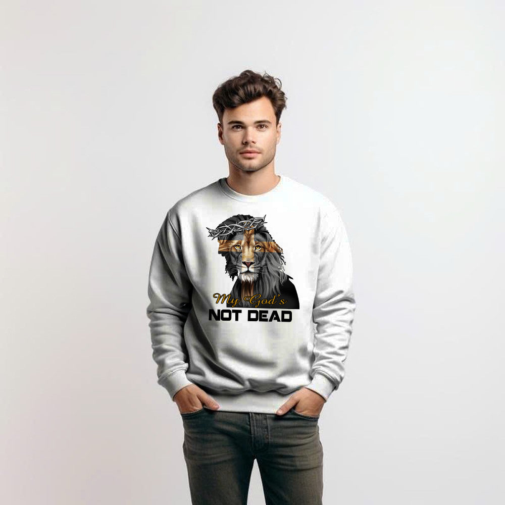 Lion Jesus My God's Not Dead Sweatshirt Faith Mens Christian Clothing Gifts For Him