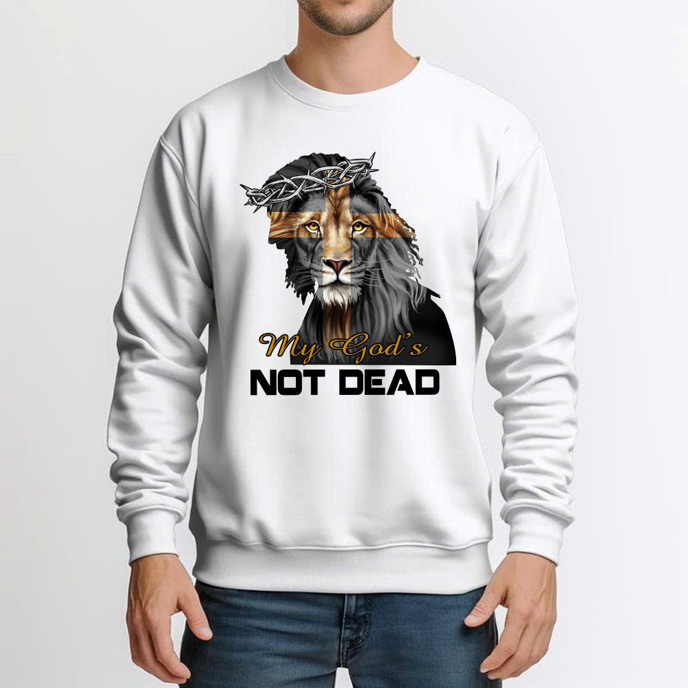 Lion Jesus My God's Not Dead Sweatshirt Faith Mens Christian Clothing Gifts For Him
