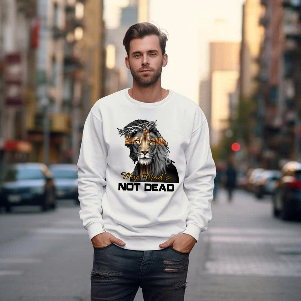 Lion Jesus My God's Not Dead Sweatshirt Faith Mens Christian Clothing Gifts For Him