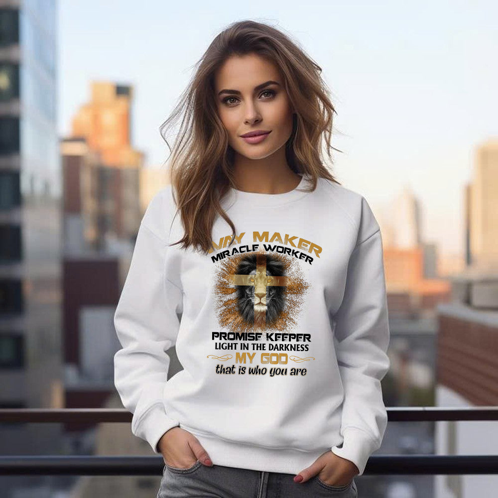 Lion Way Maker Miracle Worker Promise Keeper Sweatshirt Mens Christian Shirt Gifts For Men