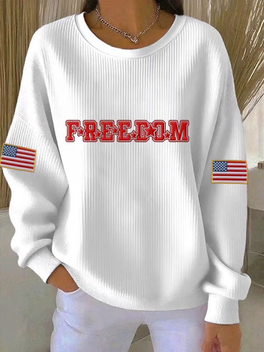 Charlie Kirk Women's Sweatshirt Freedom America Flag In Loving Memory Gifts For Patriotic