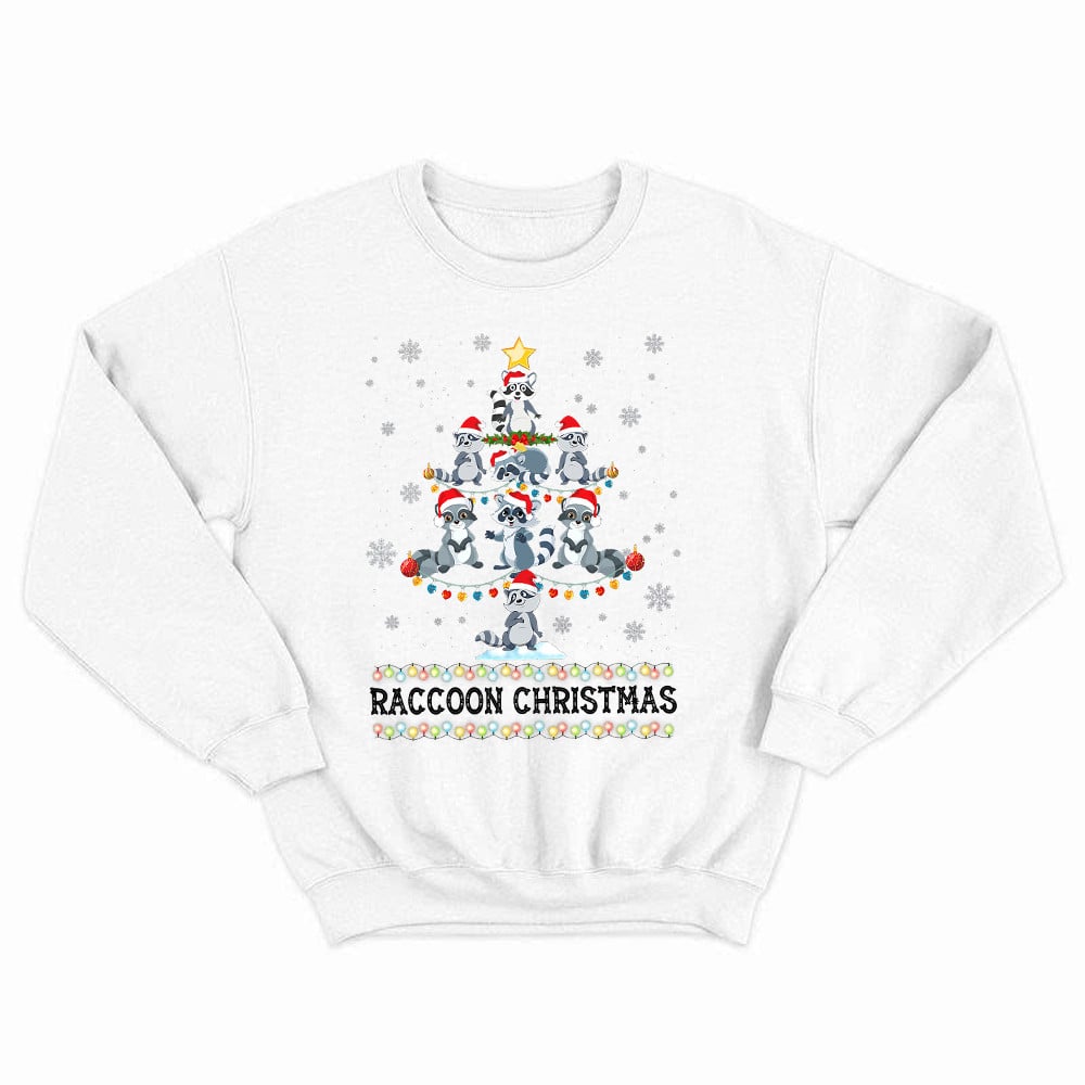 Raccoon Christmas Tree Shirt Racoon Fun Holiday Sweatshirt Xmas Gift Ideas For Her