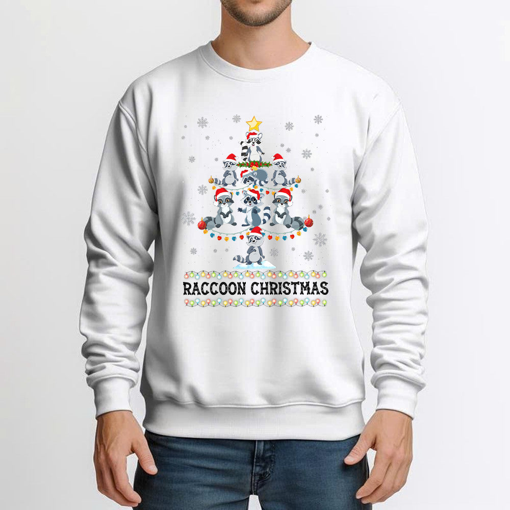 Raccoon Christmas Tree Shirt Racoon Fun Holiday Sweatshirt Xmas Gift Ideas For Her