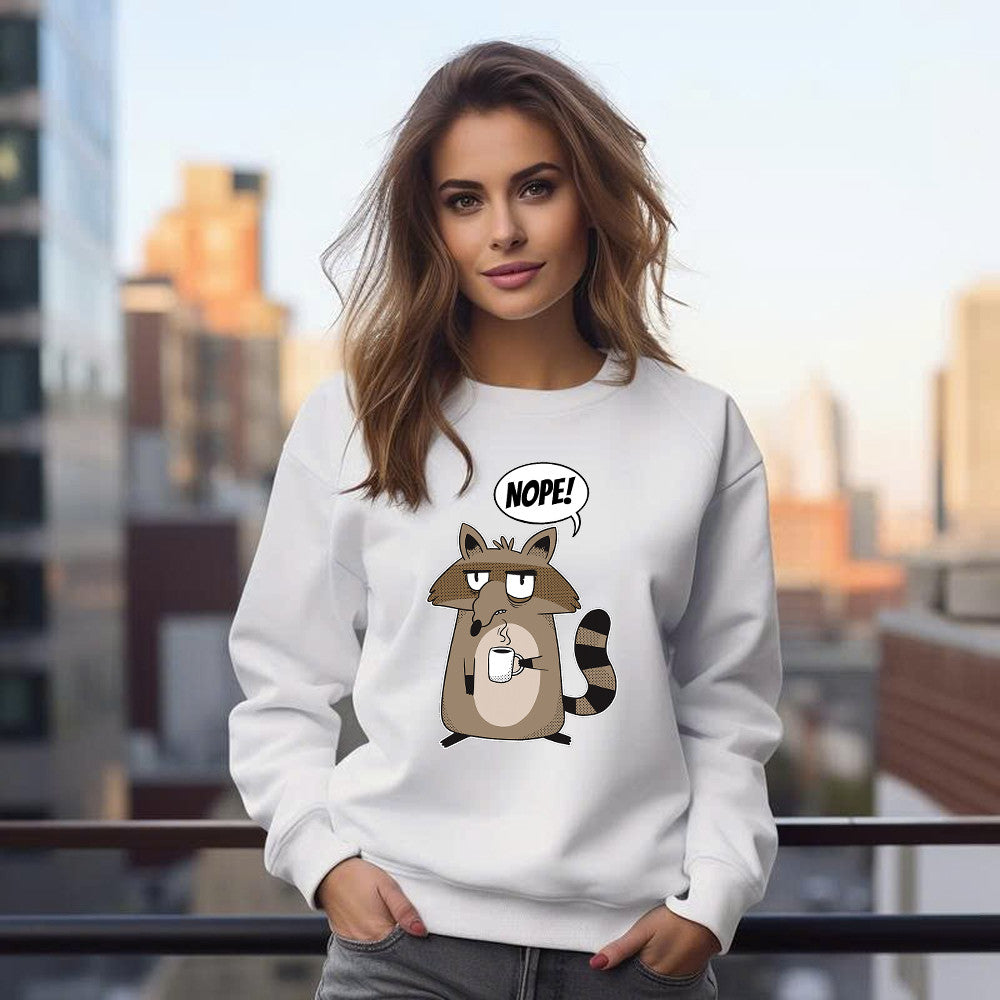 Racoon Morning Coffee Nope Sweatshirt Hilarious Funny Racoon Shirt Graphic Tee