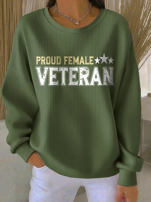 US Veteran Women's Sweatshirt Proud Female Veteran Clothing Presents For Women