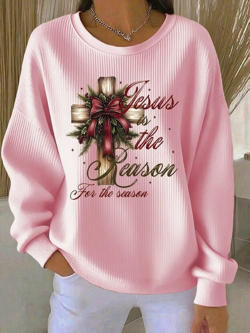 Jesus Is The Reason Sweatshirt For The Season Christmas Christian Holiday Clothing Gifts