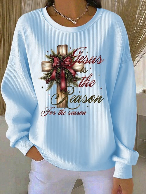 Jesus Is The Reason Sweatshirt For The Season Christmas Christian Holiday Clothing Gifts