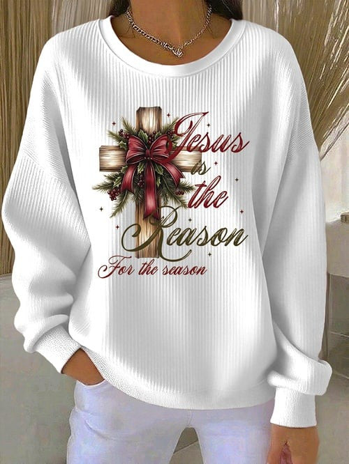 Jesus Is The Reason Sweatshirt For The Season Christmas Christian Holiday Clothing Gifts