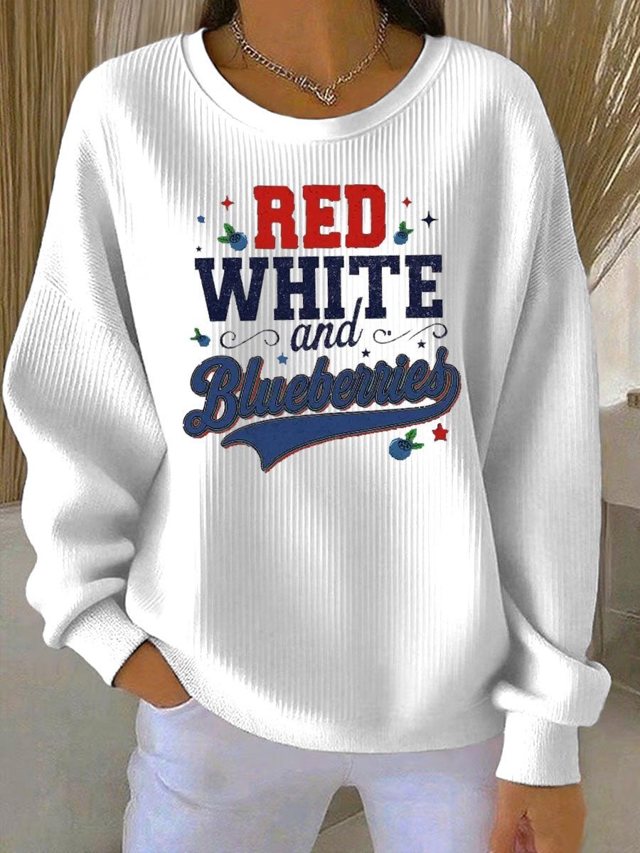Red White And Blueberries Sweatshirt Funny 4th Of July Patriotic Food Theme Gifts Apparel