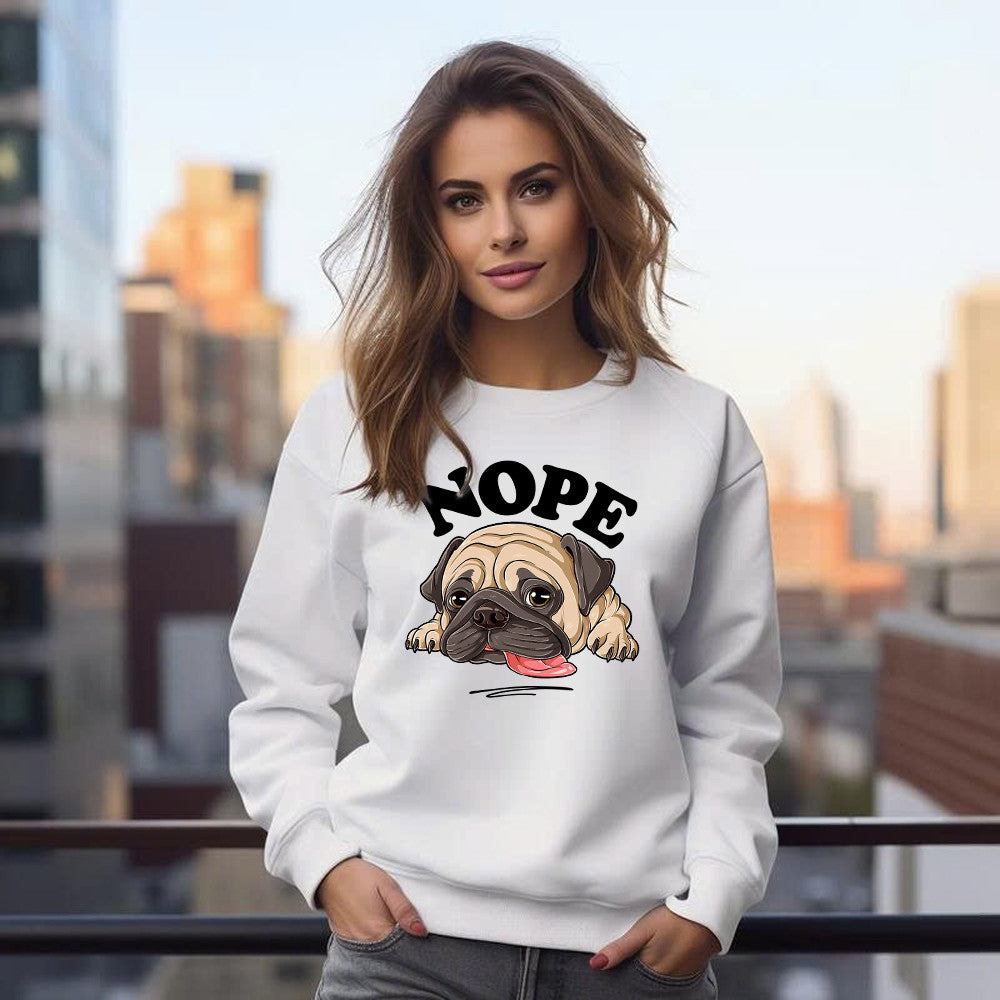 Pug Nope Shirt Lazy Funny Pug Dog Lovers Sweatshirt Birthday Ideas For Him
