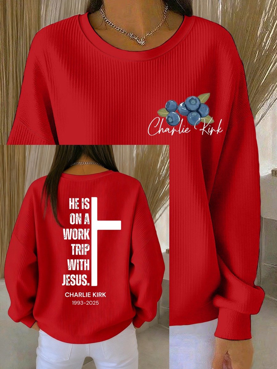 Charlie Kirk Sweatshirt He Is On A Work Cross Christian Clothing Patriotic Memorial Gifts