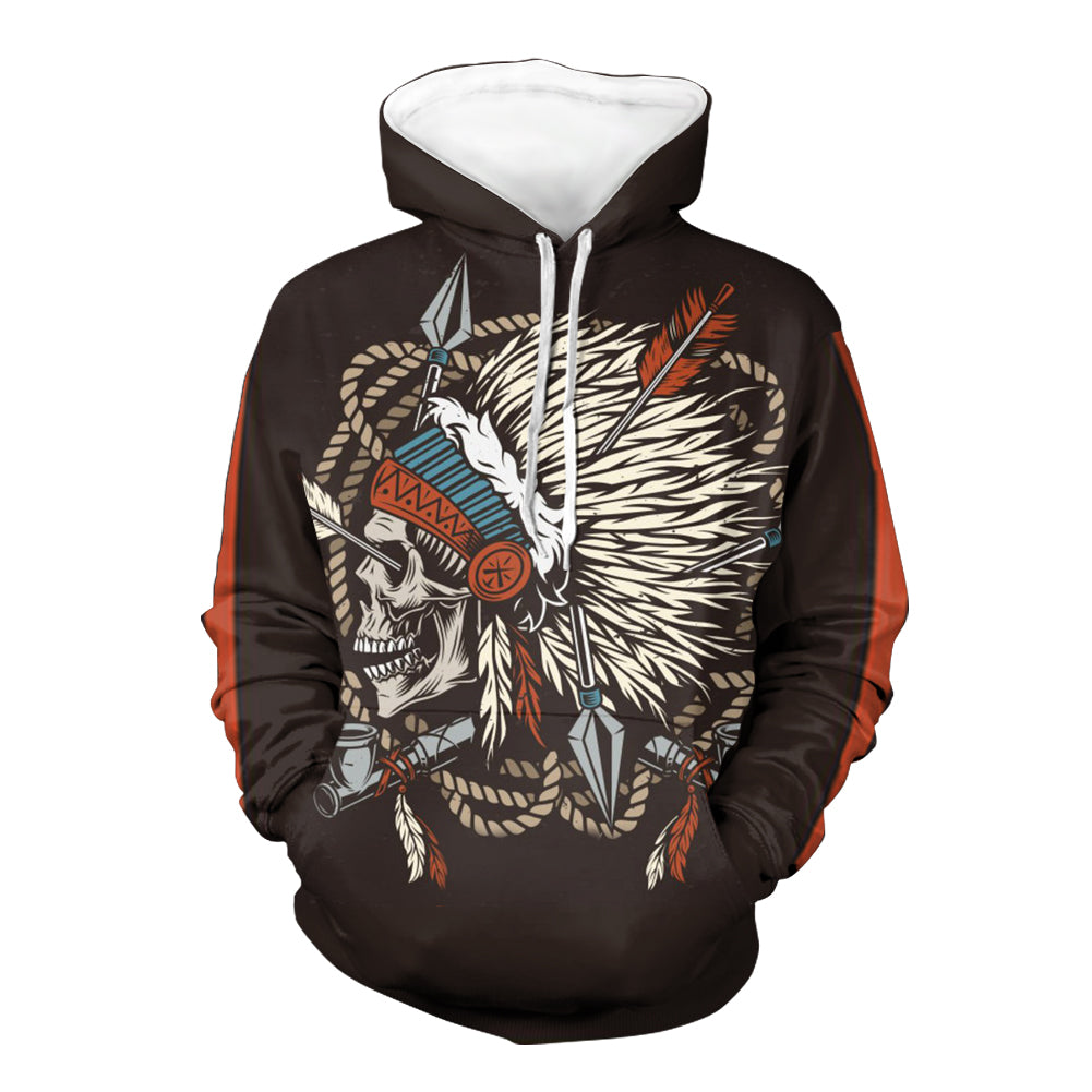 Skull Chief Native American 3D Hoodie LT10