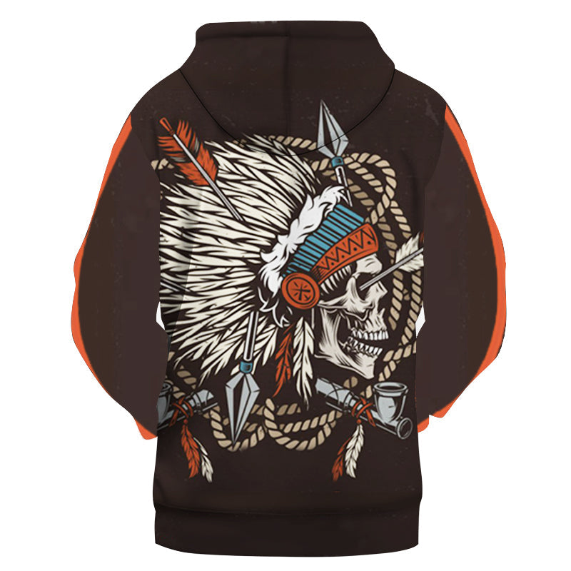 Skull Chief Native American 3D Hoodie LT10