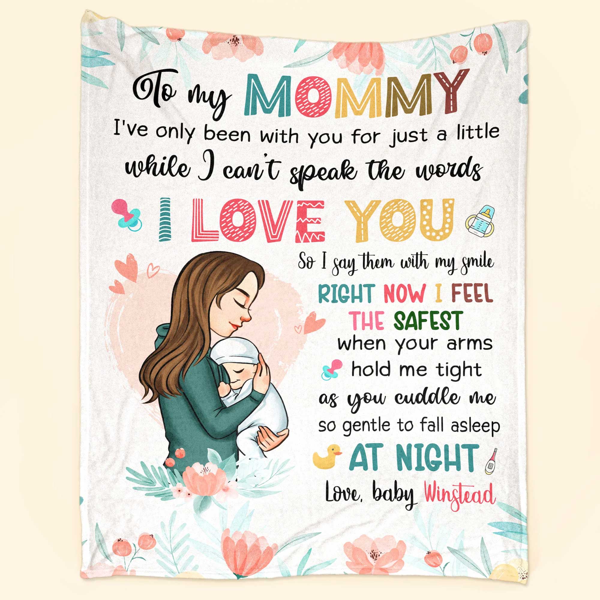 Floral Gift For Mom Personalized Blanket - Custom Name, I've Only Been With You For Just A Little Blanket - Gift For Mother's Day, Presents For Mom