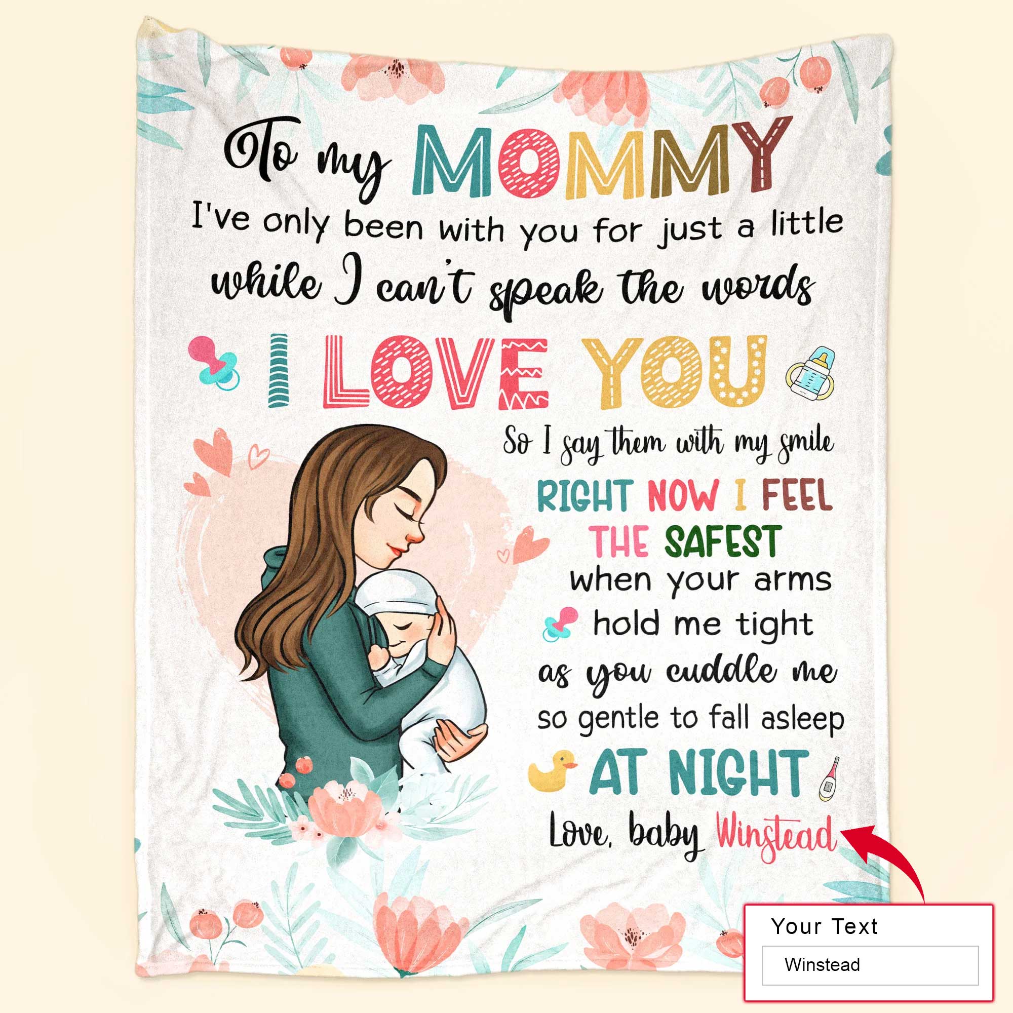 Floral Gift For Mom Personalized Blanket - Custom Name, I've Only Been With You For Just A Little Blanket - Gift For Mother's Day, Presents For Mom