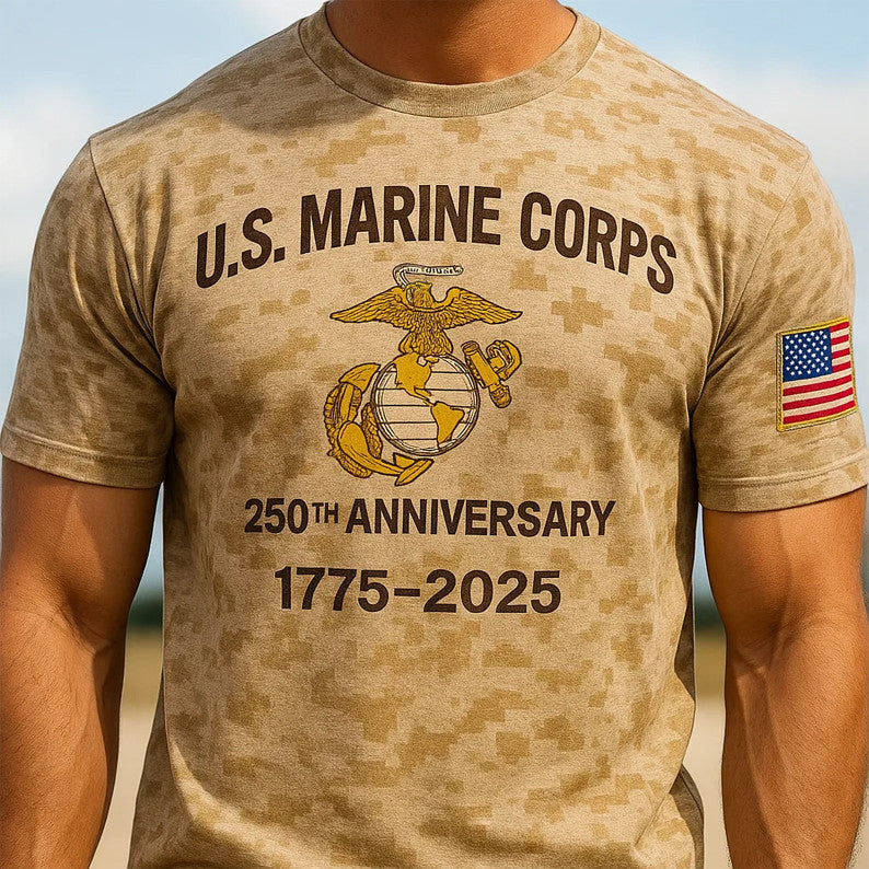 250th Anniversary Marine Corps Camo Shirt 1775 2025 USMC T-Shirt Gifts For Brother - Liberish