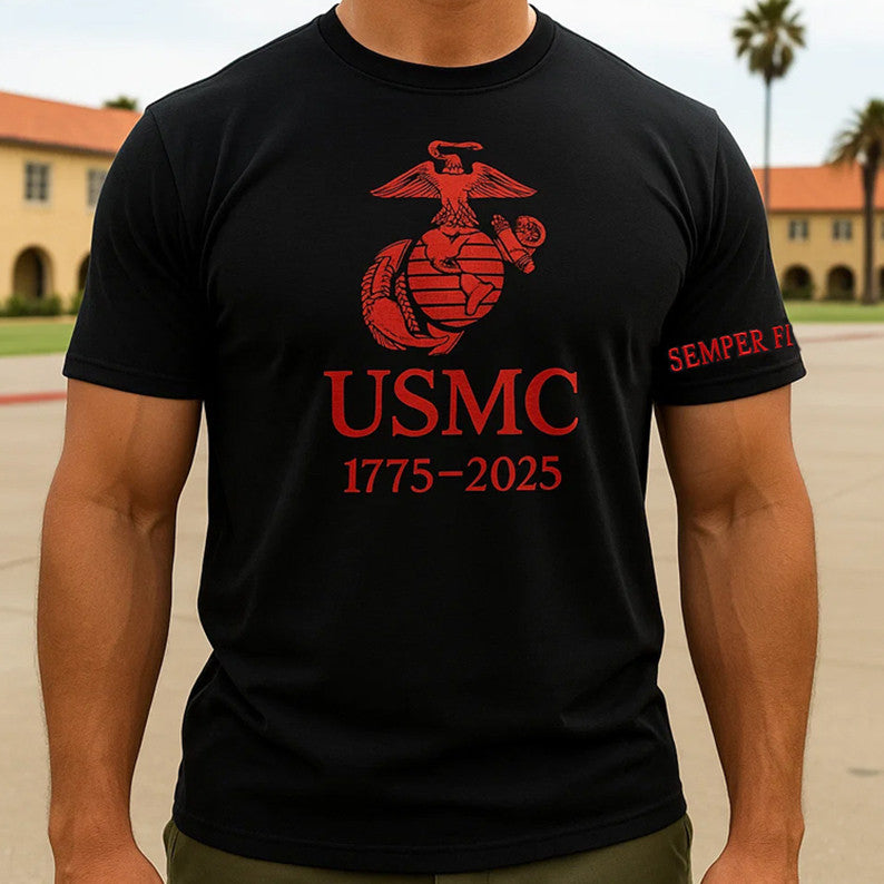 250th Anniversary Marine Corps Shirt 1775 2025 USMC T-Shirt Gifts For Dudes - Liberish