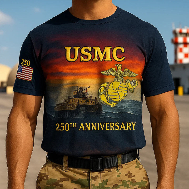 250th Anniversary Marine Corps Shirt 1775 2025 USMC T-Shirt Gifts For Father - Liberish