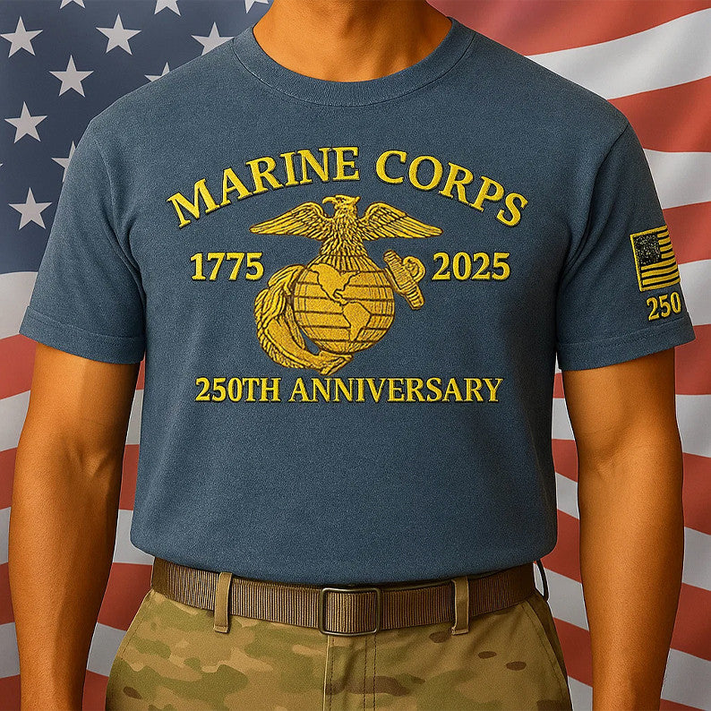 250th Anniversary Marine Corps Shirt Proud USMC T-Shirt Gifts For Men's - Liberish