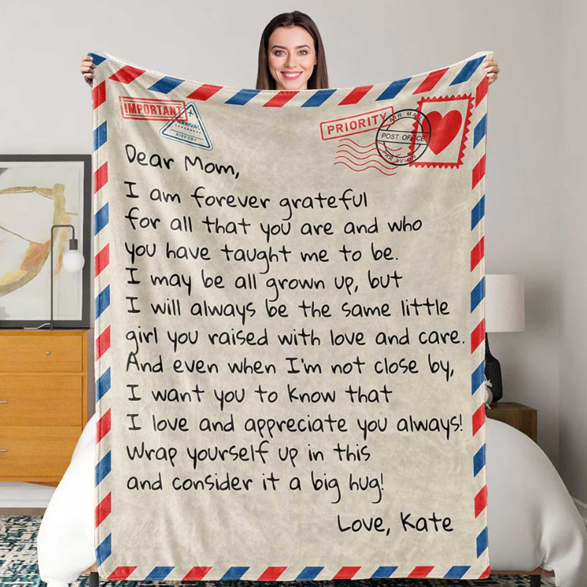 Gift For Mom Personalized Blanket - Custom Name, To My Mom, Giant Love Letter Blanket - Gift For Mother's Day, Presents For Mom From Son Daughter