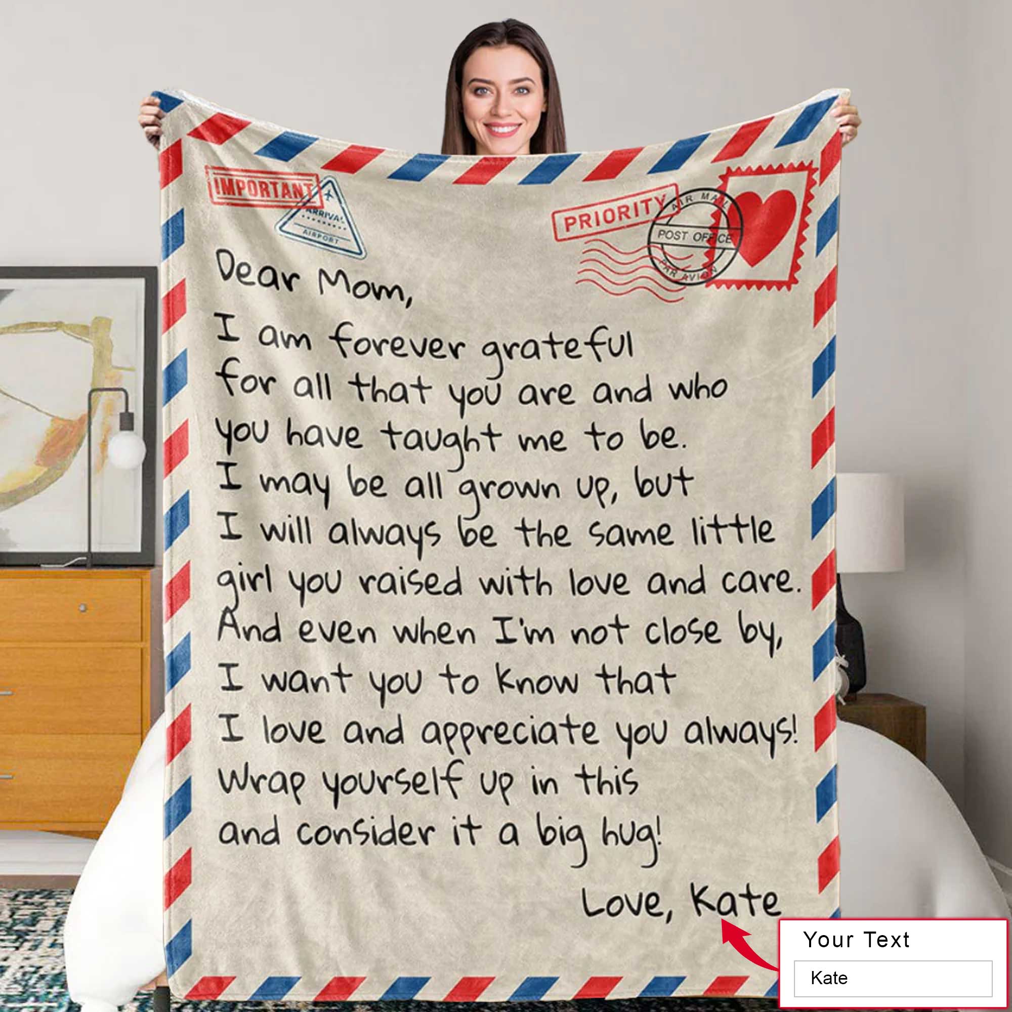 Gift For Mom Personalized Blanket - Custom Name, To My Mom, Giant Love Letter Blanket - Gift For Mother's Day, Presents For Mom From Son Daughter