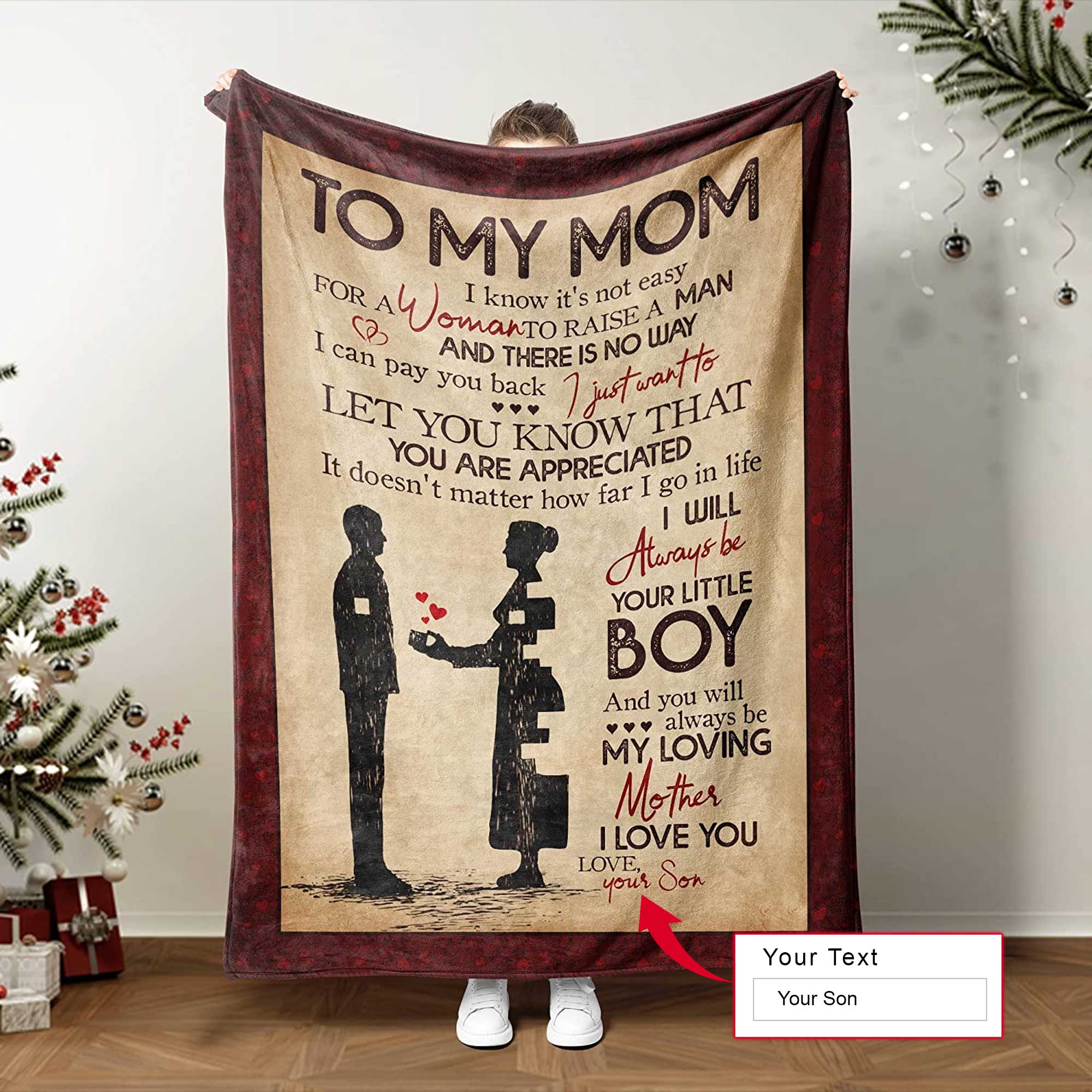Gift For Mom Personalized Blanket - Custom Name, To My Mom, I Love You Blanket - Gift For Mother's Day, Presents For Mom From Son