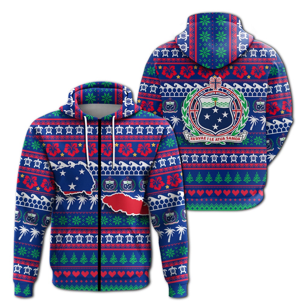 Samoa Christmas Zip Hoodie Ugly Christmas LT12