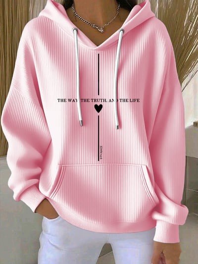 Casual Faith Ribbed Hoodie Christian Pullover Sweatshirt for Men and Women Religious Gift