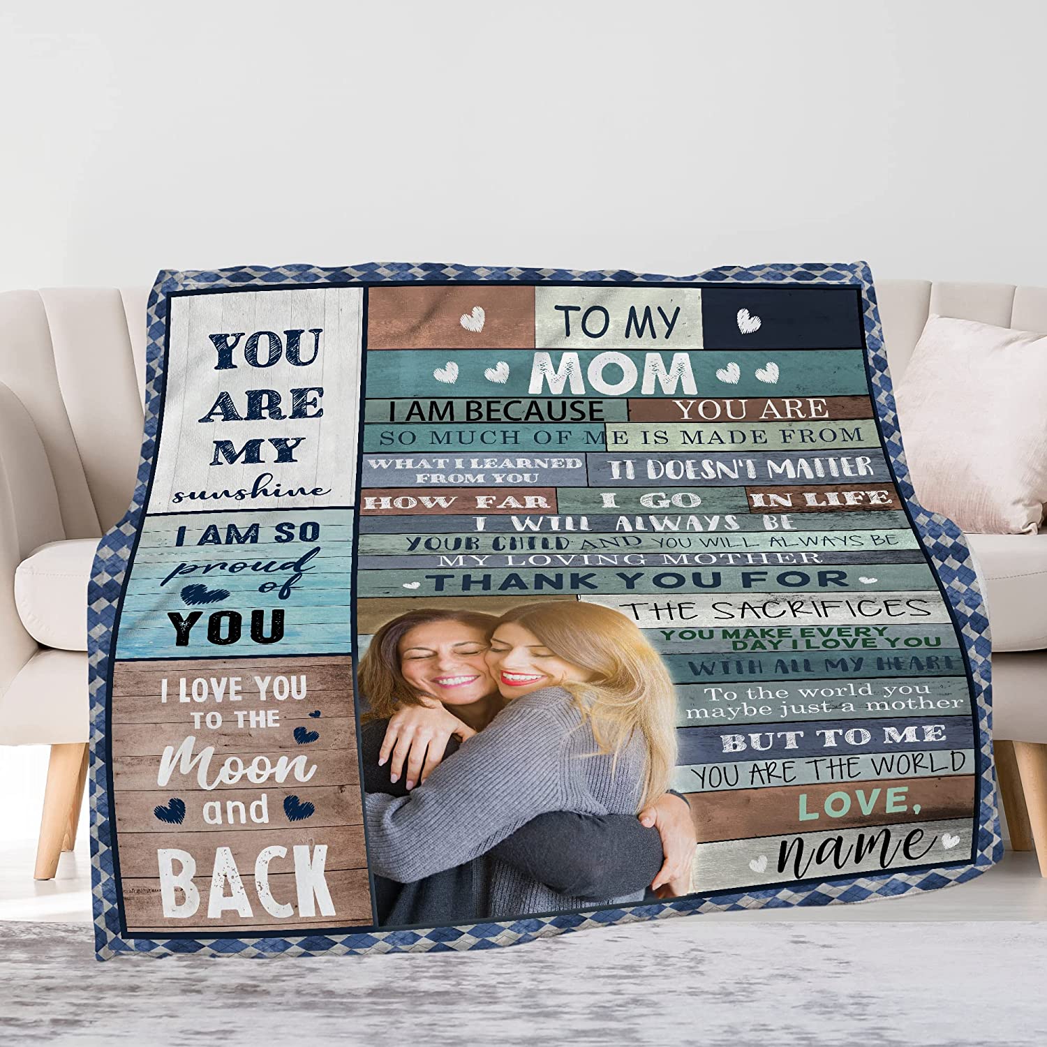 Gift For Mom Personalized Blanket - Custom Name Pictures, Daughter Son To Mom Blanket - Gift For Mother's Day, Presents For Mom