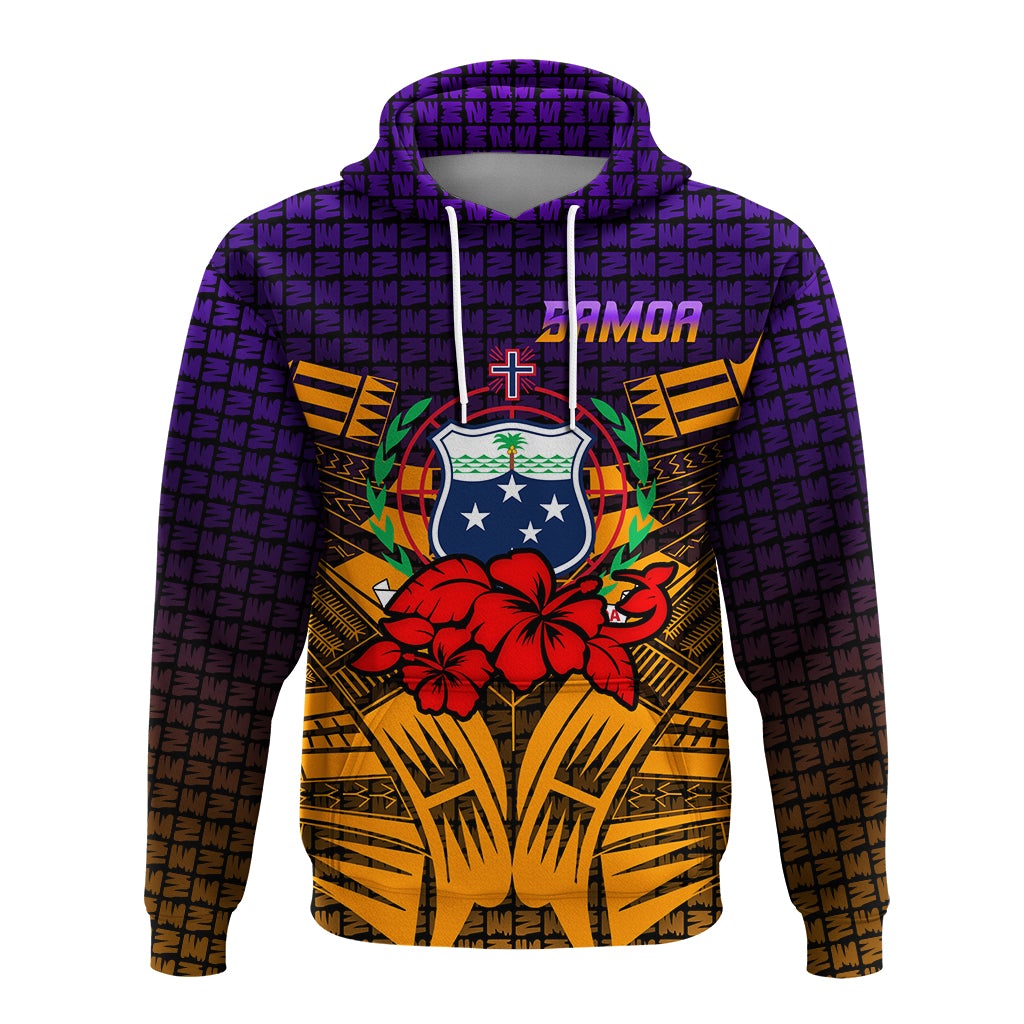 Samoa Hoodie Hibiscus With Tribal LT12