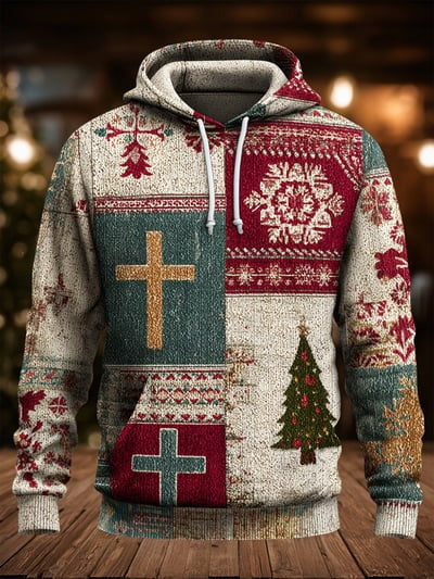 Christmas Vintage Faith Hoodie Christian Holiday Season Pullover Sweatshirt Gift for Men and Women
