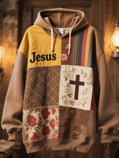 Vintage Faith American Flag Camo Hoodie Christian Patriotic USA Pullover Apparel Sweatshirt Gift