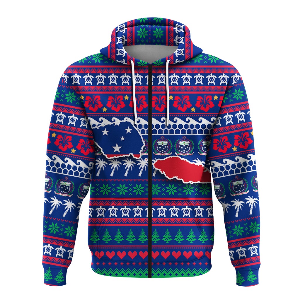Samoa Christmas Zip Hoodie Ugly Christmas LT12