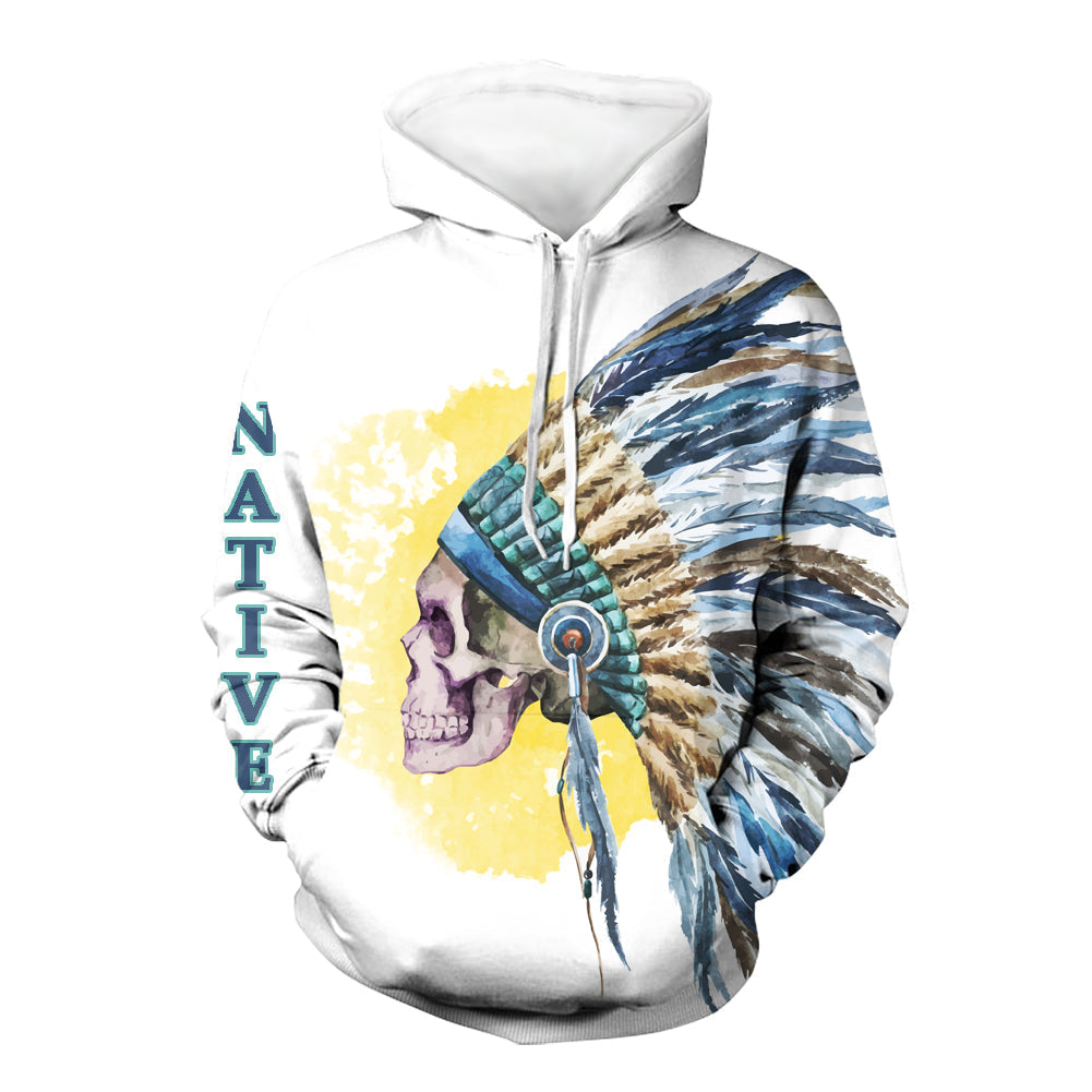 Skull Chief Native American 3D Hoodie LT10