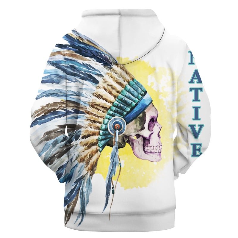 Skull Chief Native American 3D Hoodie LT10