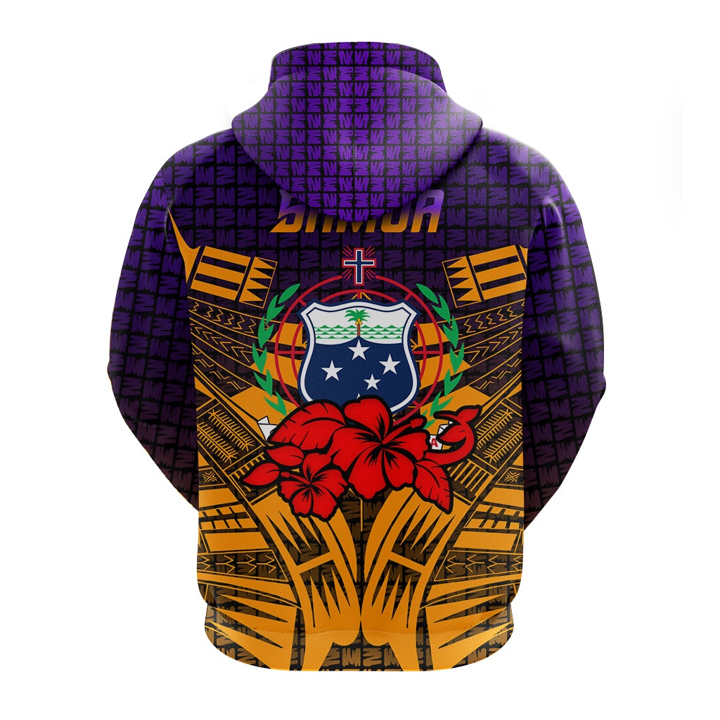Samoa Hoodie Hibiscus With Tribal LT12