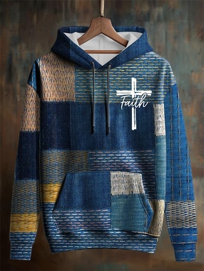 Casual Faith Print Hoodie Christian Apparel Pullover Sweatshirt Freedom Gift for Men Women