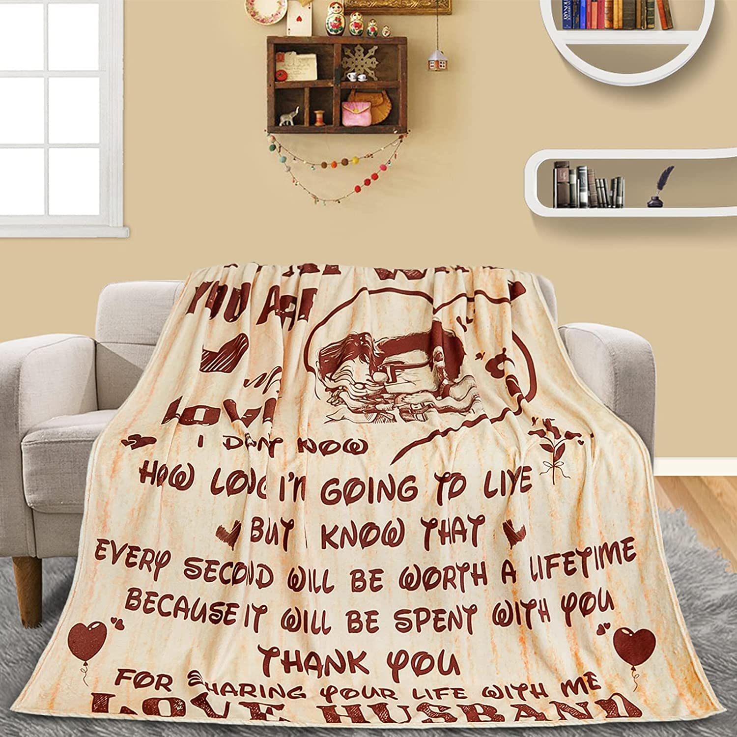 Gift For Wife Blanket - To My Wife, Old Couple Heart Blanket - Romantic Gift For Wife From Husband, Birthday, Christmas, Valentines, Anniversary Blanket