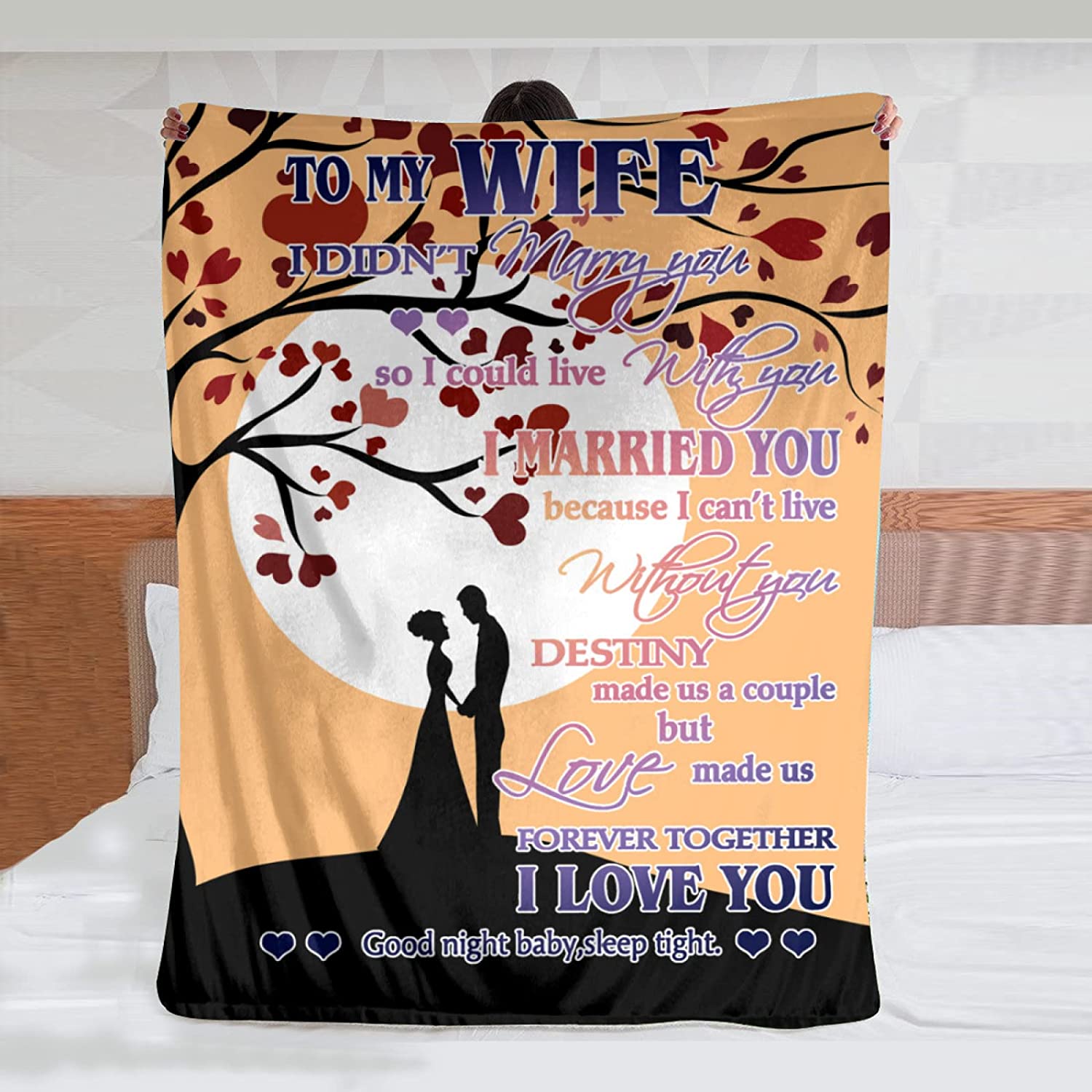 Gift For Wife Blanket - To My Wife, Couple Printed Blanket - Romantic Gift For Wife From Husband, Birthday, Christmas, Valentines, Anniversary Blanket