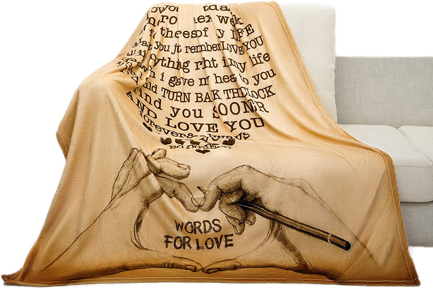 Gifts For Girlfriend Blankets, Gift From Boyfriend Blanket For Christmas Wedding Anniversary Birthday Valentine's Day - Heart Words For Love