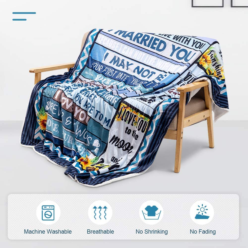 Gift For Husband Blanket - To My Husband Blanket - Romantic Gift For Husband From Wife, Birthday, Christmas, Valentines, Anniversary Blanket - I Married You Blanket