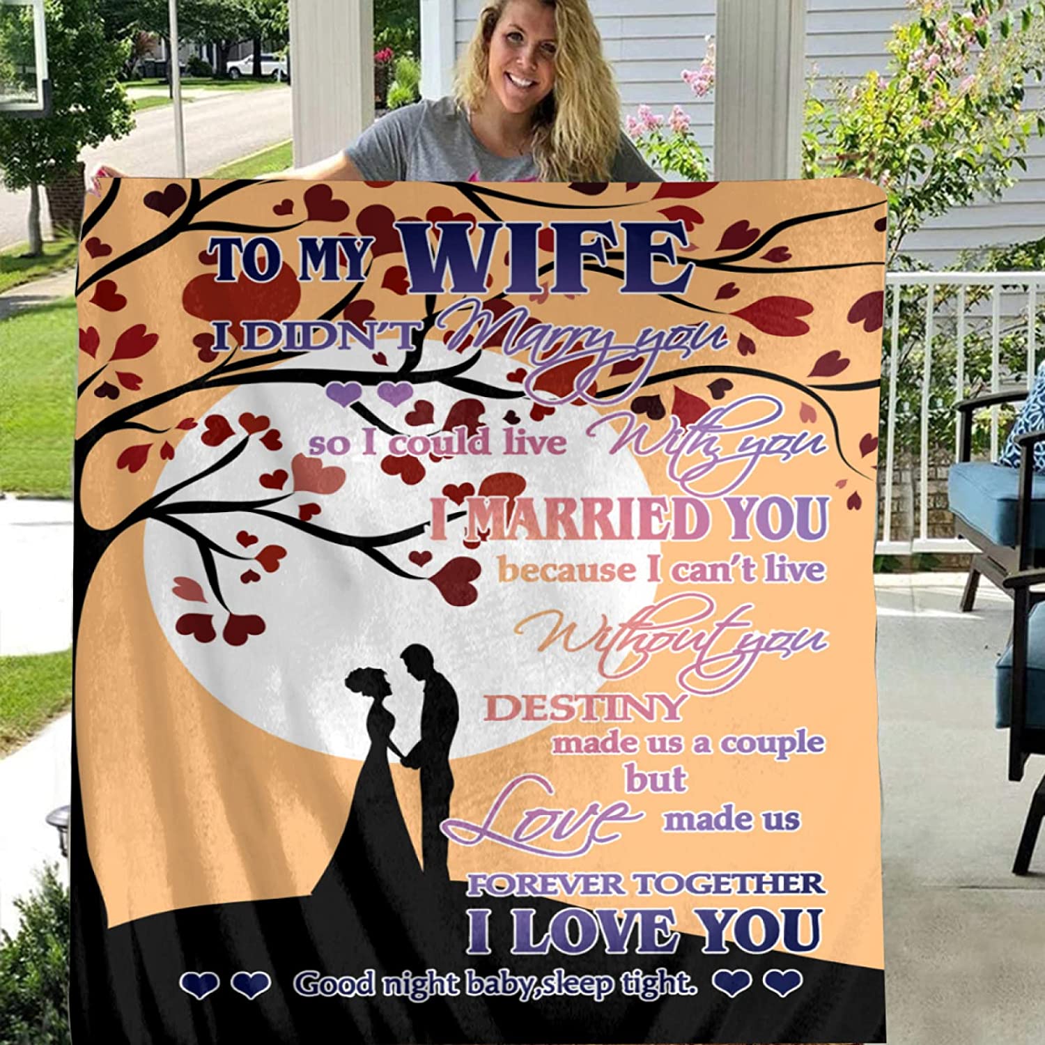 Gift For Wife Blanket - To My Wife, Couple Printed Blanket - Romantic Gift For Wife From Husband, Birthday, Christmas, Valentines, Anniversary Blanket