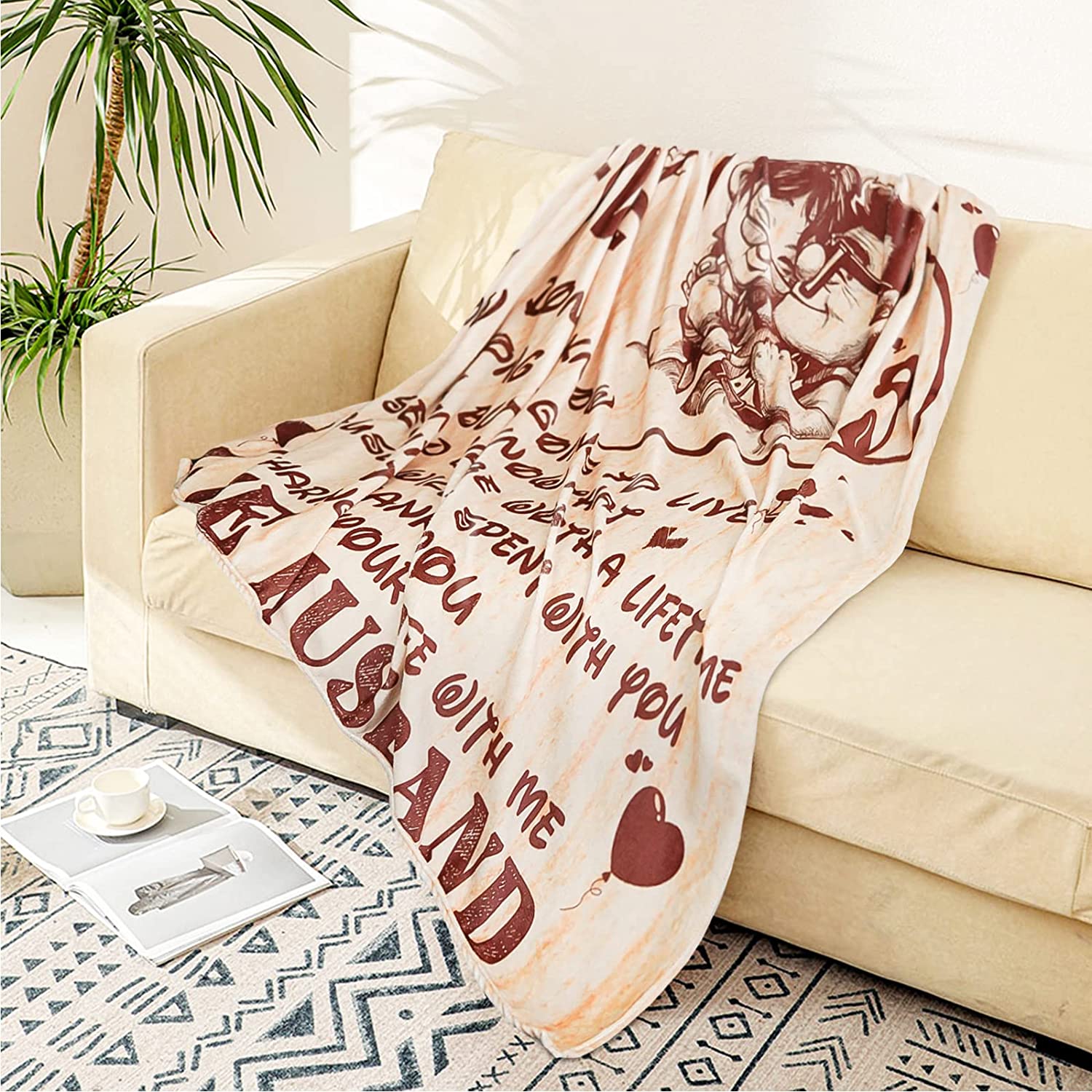 Gift For Wife Blanket - To My Wife, Old Couple Heart Blanket - Romantic Gift For Wife From Husband, Birthday, Christmas, Valentines, Anniversary Blanket