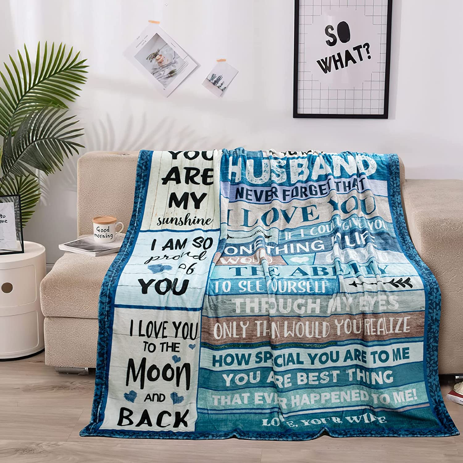 Gift For Husband Blanket - To My Husband Blanket - Romantic Gift For Husband From Wife, Birthday, Christmas, Valentines, Anniversary Blanket - You Are My Sunshine Blanket